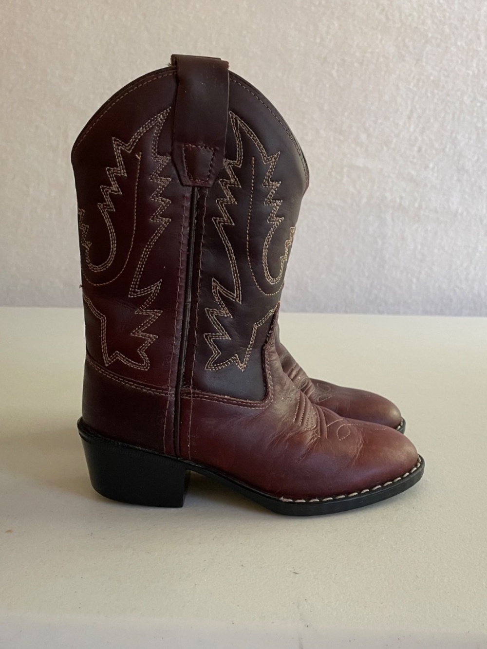 Old West Leather Cowboy Boots Brown Burgundy Toy Story Woody [size Toddler 100] - Picture 6 of 8